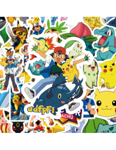50 Calcomanías de Pokemon RUBANG Impermeables para Laptop y Bicicleta