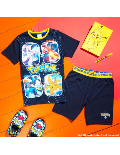 Pijamas Pokemon Niños 6-7 Años Camiseta y Pantalones Cortos 2
