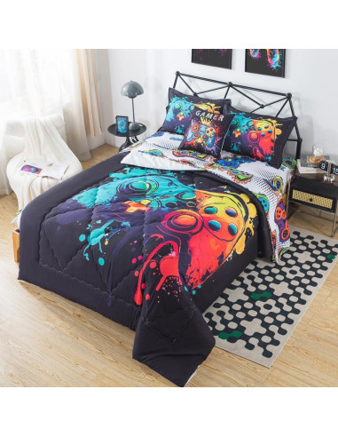 Conjunto de Edredón ADASMILE A & S Gamer 6 Piezas Twin