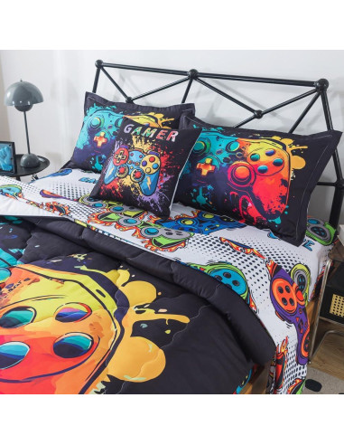 Conjunto de Edredón ADASMILE A & S Gamer 6 Piezas Twin