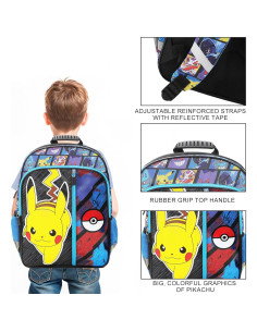 Mochila Pokemon Pikachu 40.6x30.5x12.7 cm para Niños 2