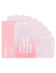 Mascarilla Facial Vegana Freemay 10 Hojas Colágeno Rosa Hidratante