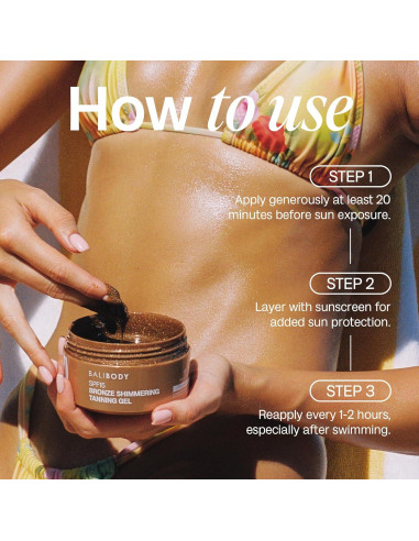 Gel Bronceador Brillante Bali Body SPF 15 - Aroma a Coco