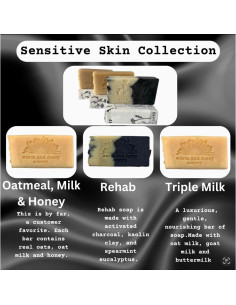 Paquete de 6 Jabones Naturales Hechos a Mano - Avena, Miel, Carbón 2