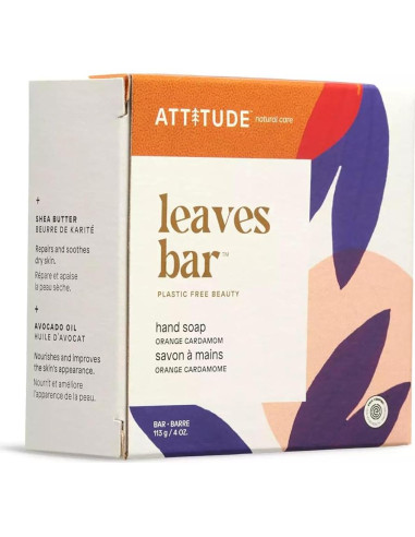 Jabón en barra ATTITUDE 113.4 g Cardamomo Naranja Vegano