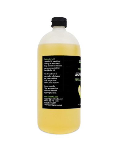 Aceite de Aguacate GreenIVe 100% Puro 0.95L Prensado en Frío