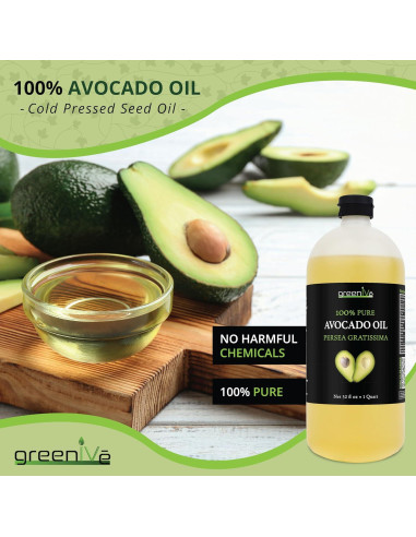 Aceite de Aguacate GreenIVe 100% Puro 0.95L Prensado en Frío
