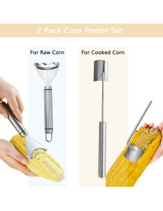 Juego de 2 Peladores de Maíz Luexian - Acero Inoxidable Ergonómico 2