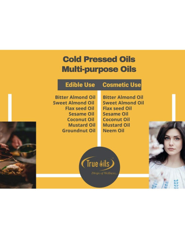 Aceite de Mostaza Prensado en Frío True Oils 500ml - Crecimiento Cabello