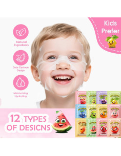 Set de 12 Máscaras Faciales ZARICS para Niños - Hidratación y Cuidado 2