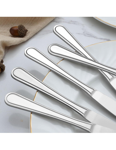 BEWOS Juego de 24 Cuchillos de Cena de Acero Inoxidable 22.6 cm