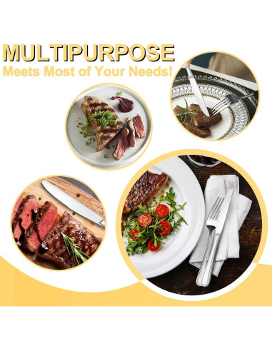 BEWOS Juego de 24 Cuchillos de Cena de Acero Inoxidable 22.6 cm