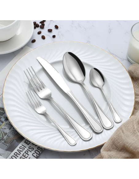 BEWOS Juego de 24 Cuchillos de Cena de Acero Inoxidable 22.6 cm