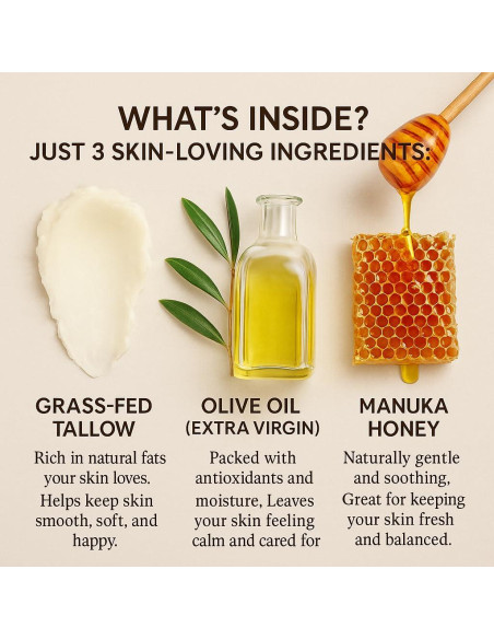 Bálsamo de Sebo Wuliao con Miel de Manuka 180g - Hidratante Natural Bálsamo de Sebo Wuliao con Miel de Manuka 180g - Hidratante Natural