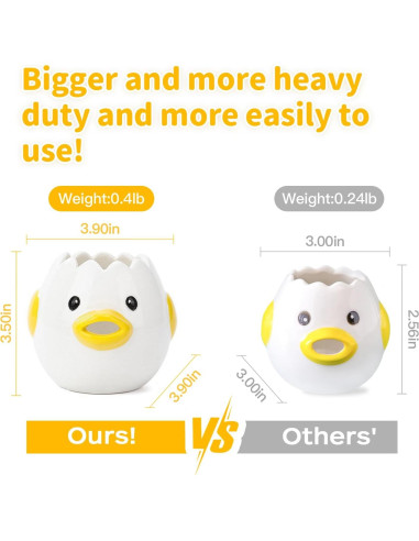 Separador de Huevos Cerámica Pollo Vomitador AMZWISH Amarillo