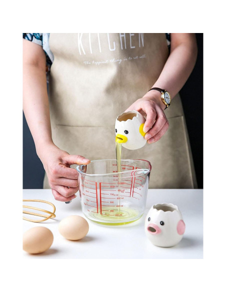 Separador de Huevos Cerámica Pollo Vomitador AMZWISH Amarillo