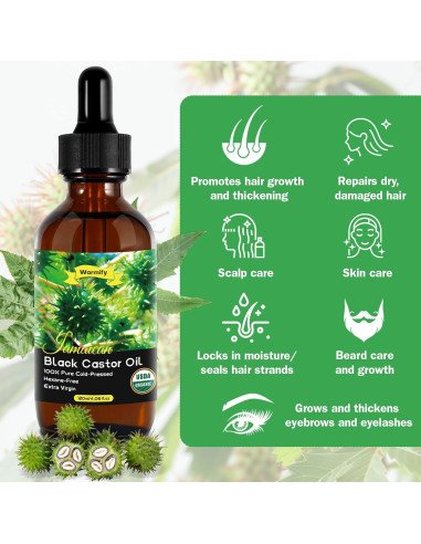 Aceite de Ricino Negro Jamaicano Orgánico 120ml - Cuidado Cabello y Piel