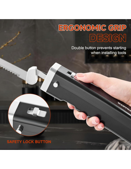 Cuchillo eléctrico inalámbrico Wanvoapl USB con mango ergonómico