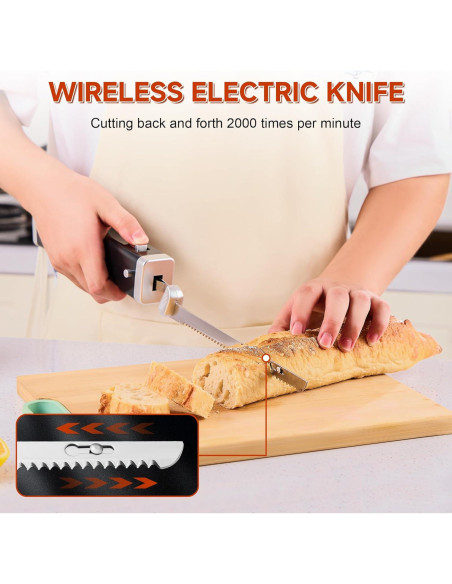 Cuchillo eléctrico inalámbrico Wanvoapl USB con mango ergonómico