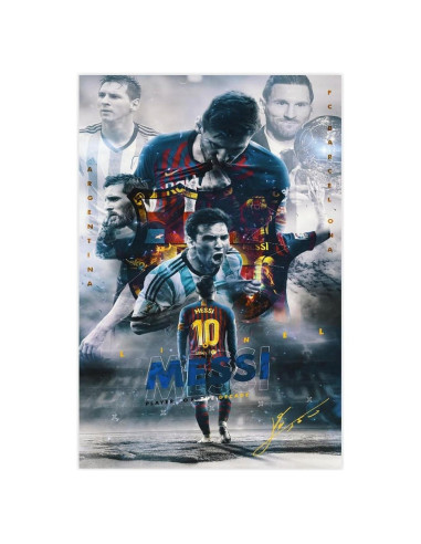Póster de Lienzo Messi 30x45 cm Arte Moderno Decorativo