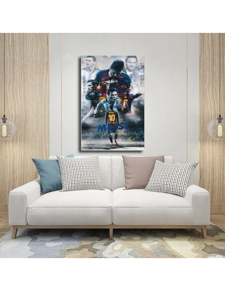 Póster de Lienzo Messi 30x45 cm Arte Moderno Decorativo