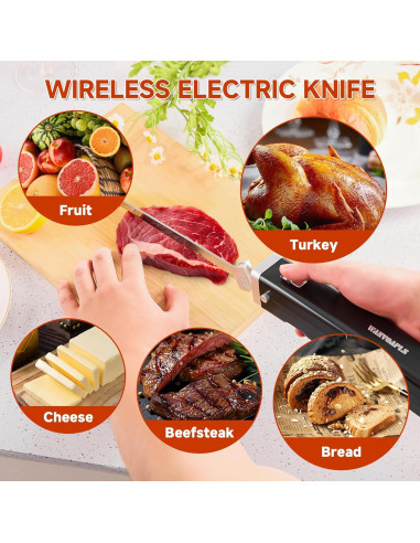 Cuchillo eléctrico inalámbrico Wanvoapl USB con mango ergonómico