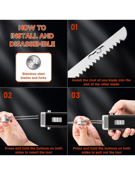 Cuchillo eléctrico inalámbrico Wanvoapl USB con mango ergonómico