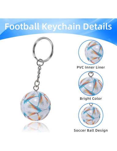 Llavero de Fútbol Quilax Balón 3.64cm PVC para Niños