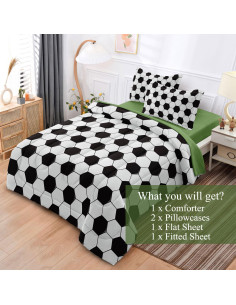 Juego de Edredón Completo Leaflin Fútbol 5 Piezas Twin 2