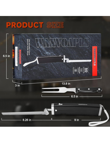 Cuchillo eléctrico inalámbrico Wanvoapl USB con mango ergonómico