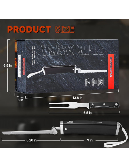 Cuchillo eléctrico inalámbrico Wanvoapl USB con mango ergonómico