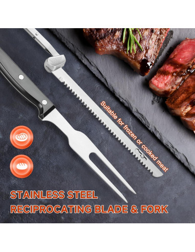 Cuchillo eléctrico inalámbrico Wanvoapl USB con mango ergonómico