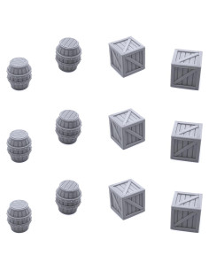 Cajas y Barriles Escenografía 3D EnderToys para RPG y Wargame