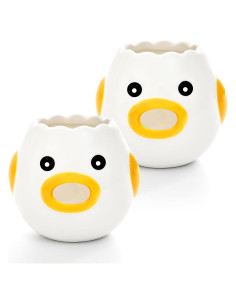 Separador de Huevos Girla de Cerámica Amarillo - 2 Piezas