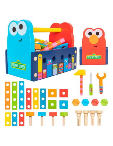 Caja de Herramientas de Madera Sesame Street 25 Piezas