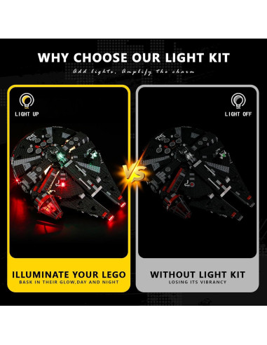 Kit de Luz BOOZUU para Lego 75389 Halcón Oscuro - Iluminación LED