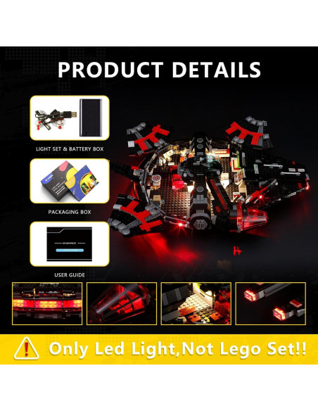 Kit de Luz BOOZUU para Lego 75389 Halcón Oscuro - Iluminación LED