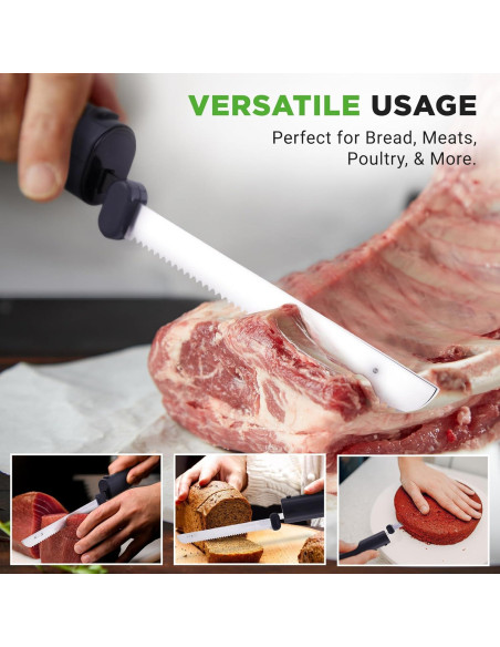 Cuchillo Eléctrico NutriChef Inalámbrico 20.32 cm Acero Inoxidable