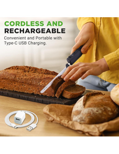 Cuchillo Eléctrico NutriChef Inalámbrico 20.32 cm Acero Inoxidable