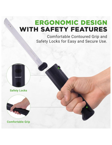 Cuchillo Eléctrico NutriChef Inalámbrico 20.32 cm Acero Inoxidable