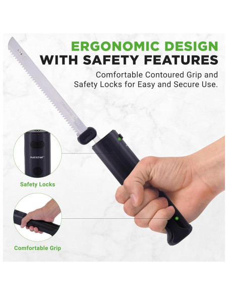 Cuchillo Eléctrico NutriChef Inalámbrico 20.32 cm Acero Inoxidable