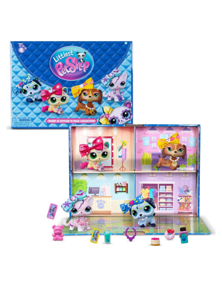 Conjunto Littlest Pet Shop Dulce y Elegante - 4 Mascotas Deluxe