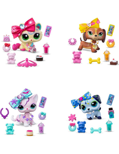 Conjunto Littlest Pet Shop Dulce y Elegante - 4 Mascotas Deluxe