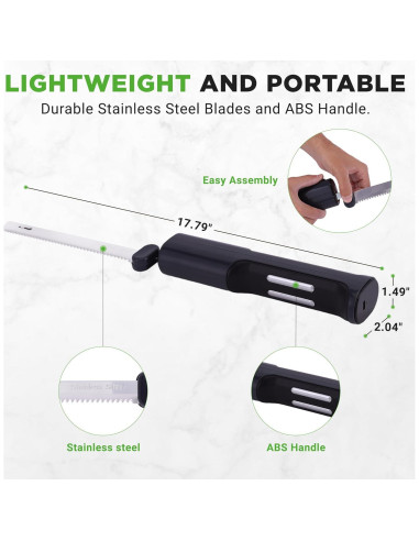 Cuchillo Eléctrico NutriChef Inalámbrico 20.32 cm Acero Inoxidable