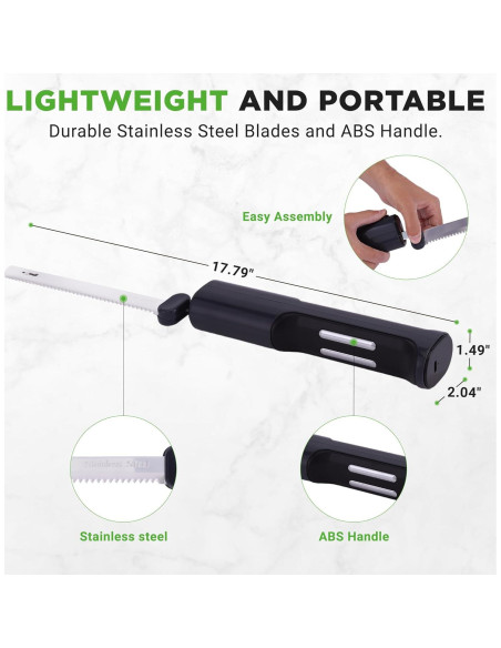 Cuchillo Eléctrico NutriChef Inalámbrico 20.32 cm Acero Inoxidable