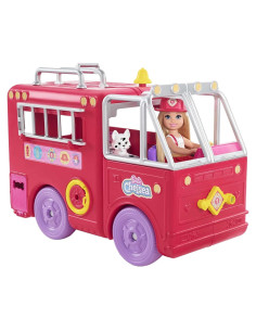 Muñeca Chelsea Barbie y Camión de Bomberos Mattel 15 cm
