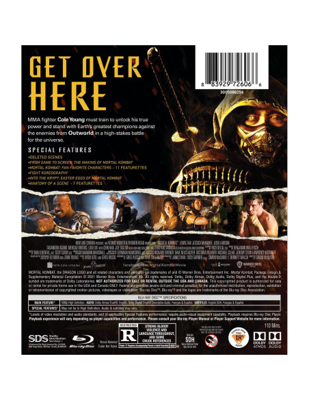 Mortal Kombat Blu-Ray - Película de Acción 2021