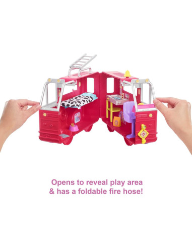 Muñeca Chelsea Barbie y Camión de Bomberos Mattel 15 cm