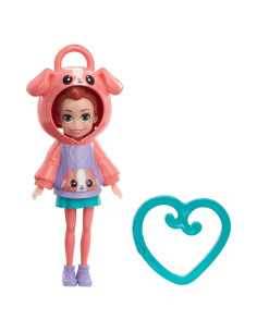 Muñeca Lila Polly Pocket con capucha de cachorro 8.8cm