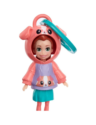 Muñeca Lila Polly Pocket con capucha de cachorro 8.8cm